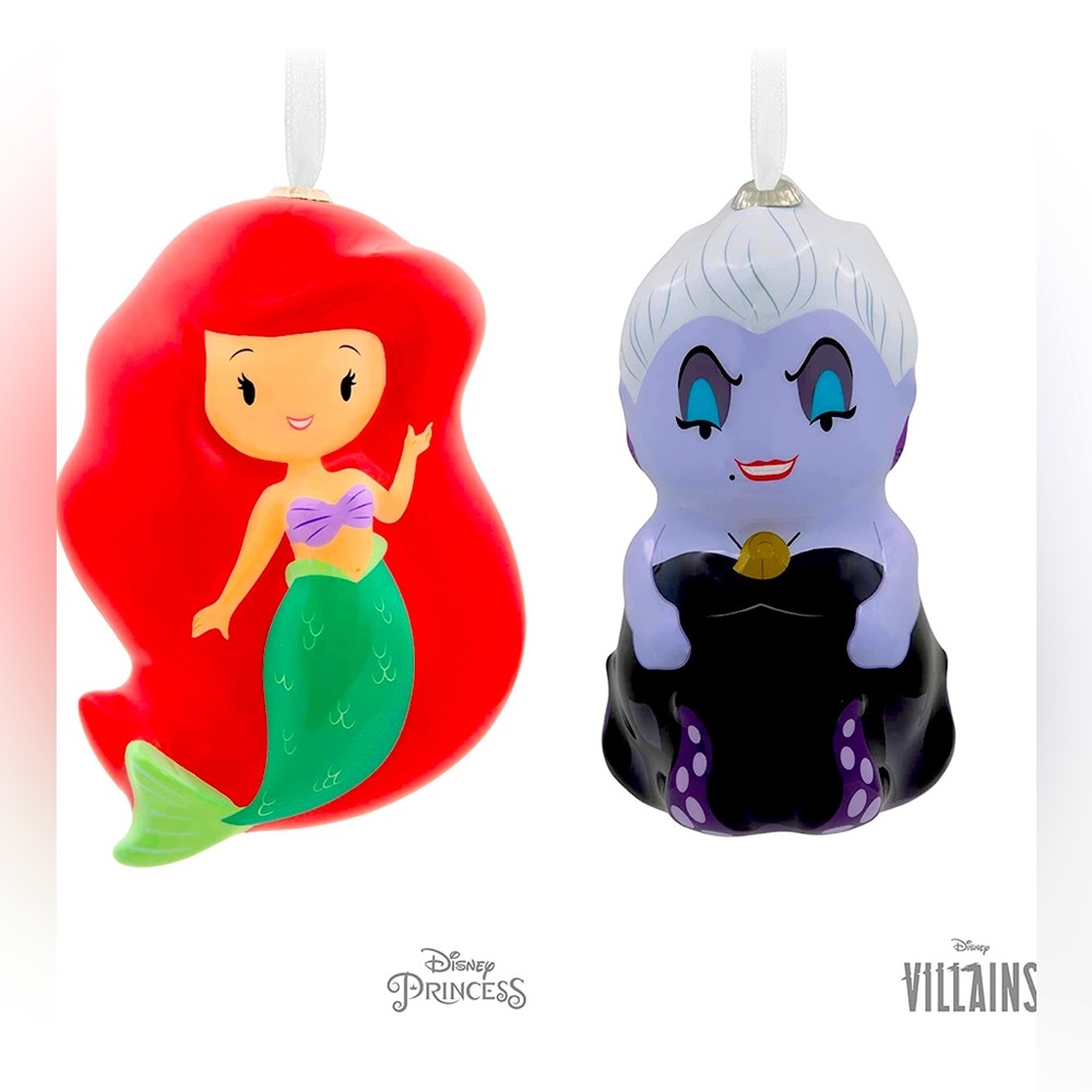 Hallmark ornament duo featuring Ariel & Ursula